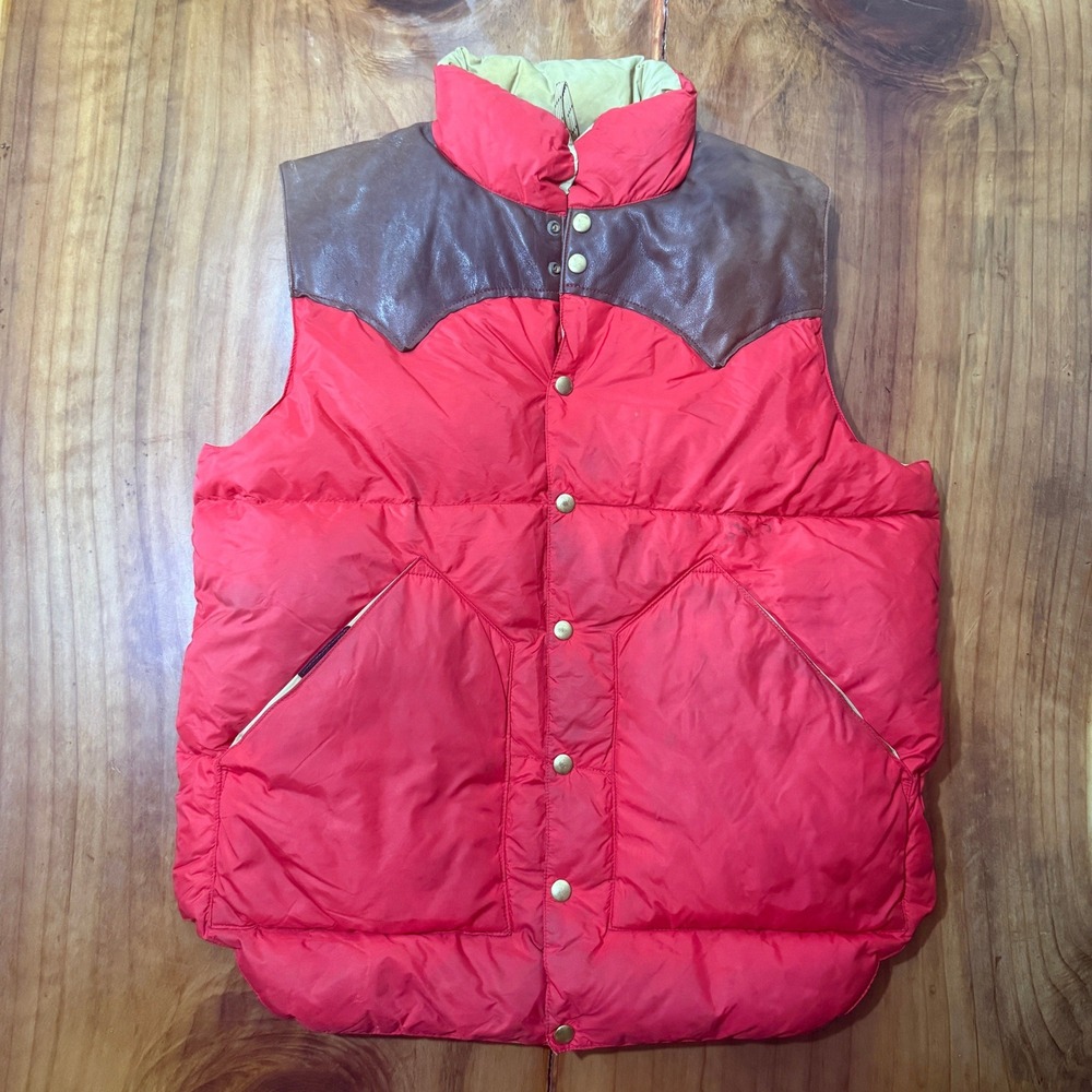 Vintage Rocky Mountain Featherbed Men's Western Puffer Vest Jacket 44 Snap X3-6